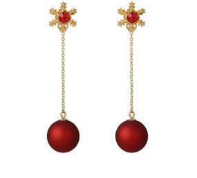 img 4 attached to 🎄 Women's Christmas Stud Earrings: Festive Trees, Snowmen, Bells, and Snowflake Dangle Drops - Perfect Holiday Gift for Girls