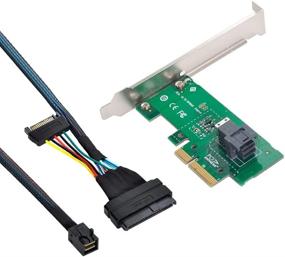 img 1 attached to Адаптер CY U.2 U2 NVME в PCIe 3.0 x4 - конвертер карты SSD высокой скорости для M.2 SSD | Совместим с Mini SAS HD (черный)