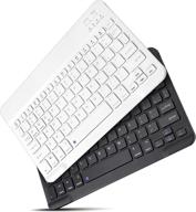 🔥 new bluetooth keyboard for fire hd 10 (11th generation) 2021 release, ipad tablets, phones, pc, macbook - rechargeable battery - white logo