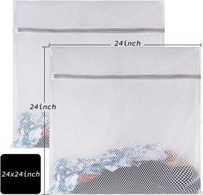 img 1 attached to 👚 Premium 2 Pack XXL Oversize Delicates Mesh Laundry Bag Set - New Honeycomb Mesh Design for Extra Durable Washing - Ideal for Big Clothes, Household Items, Bed Sheets, Stuffed Toys, and Lingerie