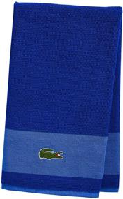 img 2 attached to 🏖 Lacoste Match Bath Towel, Surf Blue - 100% Cotton, 600 GSM, 30x52 Inches