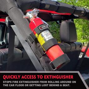 img 3 attached to Jeep Wrangler Fire Extinguisher & Sunglasses Holder Kit - Roll Bar Compatible, 2pcs