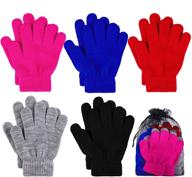 cooraby gloves children stretchy fingers boys' accessories logo