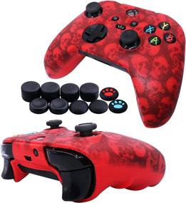 img 2 attached to [2 Pack] Jusy Xbox Series X/S Controller Soft Silicone Skin Cover - Sweat-Proof Anti-Slip Case - Protective Accessories Set with Dust-Proof Skin - Enhanced Grip - Comic Skulls Design - Includes 10 Thumb Grips