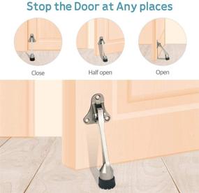 img 1 attached to 🚪 CG PLUS 4-Inch Satin Nickel Door Stops with Rubber Tip, Spring Lever, and Adjustable Design - Ideal for Heavy and Wide Doors (Pack of 30)