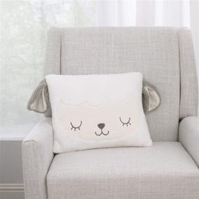 img 1 attached to 🐑 Soft Sherpa Lamb Shaped Decorative Pillow with 3D Ears - Little Love by NoJo in White and Grey