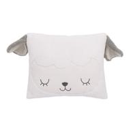 🐑 soft sherpa lamb shaped decorative pillow with 3d ears - little love by nojo in white and grey logo