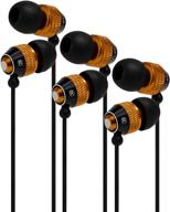 🎧 bastex universal gold earphone/ear buds (3 pk) - high-quality bass stereo headphones with microphone - compatible with iphone, samsung, android, and more! logo