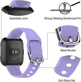 img 1 attached to Водонепроницаемый спортивный ремешок Xilaiw для Fitbit Versa/Versa2/Versa Lite - мягкий сменный браслет для женщин и мужчин - большой размер, лаванда