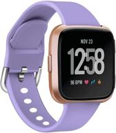 водонепроницаемый спортивный ремешок xilaiw для fitbit versa/versa2/versa lite - мягкий сменный браслет для женщин и мужчин - большой размер, лаванда логотип