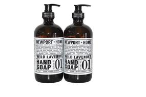 img 4 attached to 🌿 Newport Home and Body Co - Wild Lavender Hand Soap, 2 Glass Bottles, 16 fl oz each