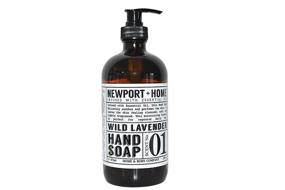 img 1 attached to 🌿 Newport Home and Body Co - Wild Lavender Hand Soap, 2 Glass Bottles, 16 fl oz each