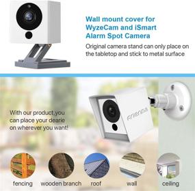 img 1 attached to 📷 Frienda Силиконовый чехол-защитная кожа для камеры Wyze Cam 1080p и камеры iSmart Alarm Spot - белый наружный чехол с подвесом на стену на 360 градусов - защита от дождя/пыли/УФ-лучей (камера не включена)