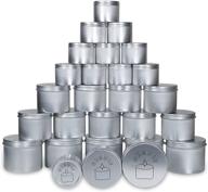 🕯️ sutomo candle tin set - 27 pieces of 8oz/4oz/2.5oz silver candle jars with lids for candle making, crafts, gifts, and storage logo