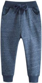 img 4 attached to Toddler Little Drawstring Elastic Sweatpants