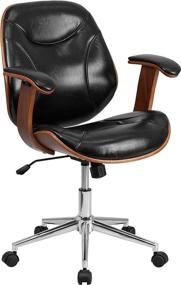 img 3 attached to 🪑 Premium Black LeatherSoft Executive Office Chair – Ergonomic & Swivel with Arms by Flash Furniture