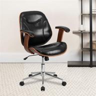 🪑 premium black leathersoft executive office chair – ergonomic & swivel with arms by flash furniture логотип