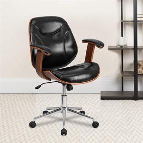 img 4 attached to 🪑 Premium Black LeatherSoft Executive Office Chair – Ergonomic & Swivel with Arms by Flash Furniture