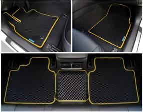 img 2 attached to 🚗 Goodyear Custom Fit Car Floor Liners for Toyota Camry 2018-2021 - Black/Yellow 5 Pc. Set - All-Weather Diamond Shape Liner for Efficient Dirt, Liquid, Rain, and Dust Trapping - Precision Interior Coverage - GY004113