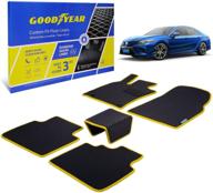 🚗 goodyear custom fit car floor liners for toyota camry 2018-2021 - black/yellow 5 pc. set - all-weather diamond shape liner for efficient dirt, liquid, rain, and dust trapping - precision interior coverage - gy004113 logo