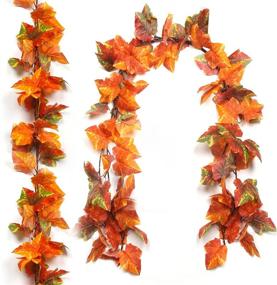 img 4 attached to 🍁 CCINEE Maple Leaf String Lights - Fall Hanging Garland Autumn Decor for Halloween, Thanksgiving, and Fall Party Decoration - Pack of 2