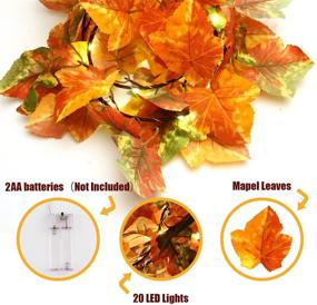 img 2 attached to 🍁 CCINEE Maple Leaf String Lights - Fall Hanging Garland Autumn Decor for Halloween, Thanksgiving, and Fall Party Decoration - Pack of 2