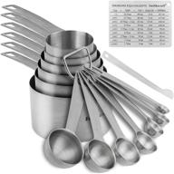 stainless steel measuring cups and spoons set - complete 17pcs set: 6 cups + 7 spoons logo