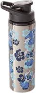 blue 20 oz stainless steel tumbler - disney's lilo and stitch double walled for cappuccino, latte, or hot tea logo