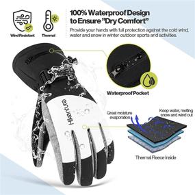 img 3 attached to Hikenture Ski Gloves for Men Women - Waterproof Insulated Snow Gloves with Pockets - Extreme Cold Weather Snowboard Gloves with Touchscreen Capability