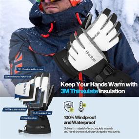 img 1 attached to Hikenture Ski Gloves for Men Women - Waterproof Insulated Snow Gloves with Pockets - Extreme Cold Weather Snowboard Gloves with Touchscreen Capability