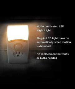 img 2 attached to 🔌 Amerelle Motion Sensor Night Light, White, 1 Pack – Plug In LED Motion Sensor Light with Energy Saving Function and Wide Detection Zone, Automatically Activated by Movement – Model 73092CC