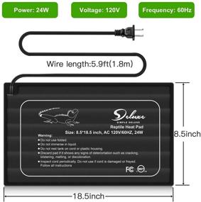 img 2 attached to 🔥 Optimized Deluxe Reptile Heating Pad with Digital Thermometer, Hygrometer, Temperature and Humidity Probe - Under Tank Heater Mat, ideal for Amphibians and Small Pets in Various Sizes (8W/16W/24W)