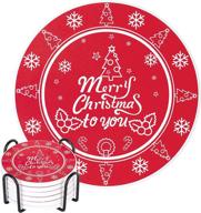 🎅 christmas coasters: absorbent protection for housewarming and more! logo