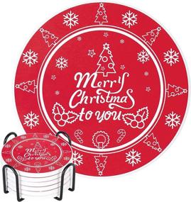 img 4 attached to 🎅 Christmas Coasters: Absorbent Protection for Housewarming and More!