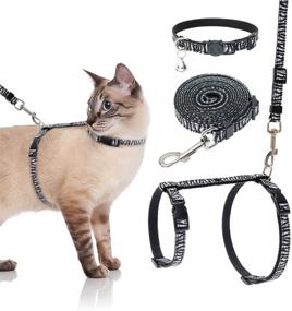 img 4 attached to SCENEREAL Cat Harness and Leash Set with Collar - Stylish Animal Texture Design, Escape-Proof Walking Outdoor Gear for Small Cats and Puppies