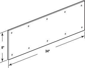 img 1 attached to Optimized for Search: Prime-Line MP4618 Brite Door Kick, 8 x 🚪 34-Inch, Pack of 1, 8 in x x .03 in, Brass Plated Aluminum