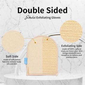 img 3 attached to 🧤 Premium Loofah Exfoliating Bath Gloves - Double-sided Sponge Scrubber for Ultimate Face and Body Exfoliation - Big Size, 4 Pack