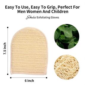 img 1 attached to 🧤 Premium Loofah Exfoliating Bath Gloves - Double-sided Sponge Scrubber for Ultimate Face and Body Exfoliation - Big Size, 4 Pack