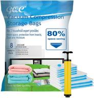 🧳 gqc vacuum storage bags - space-saving solution for clothes and beddings, compatible with all vacuum cleaners, dust-free, moisture protection (8 pcs set) логотип