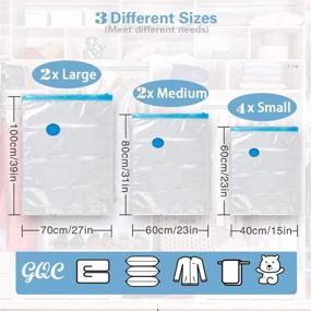 img 3 attached to 🧳 GQC Vacuum Storage Bags - Space-Saving Solution for Clothes and Beddings, Compatible with All Vacuum Cleaners, Dust-Free, Moisture Protection (8 pcs Set)