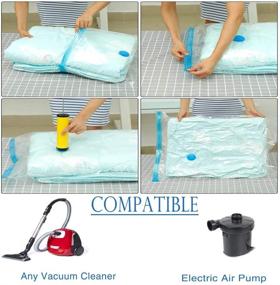 img 2 attached to 🧳 GQC Vacuum Storage Bags - Space-Saving Solution for Clothes and Beddings, Compatible with All Vacuum Cleaners, Dust-Free, Moisture Protection (8 pcs Set)