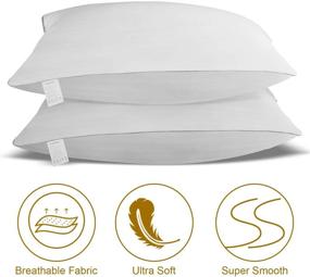 img 2 attached to 👑 Premium Queen Size Cooling Pillows - 2 Pack, Ideal for Side & Back Sleepers, Neck Pain Relief & Breathable Cover