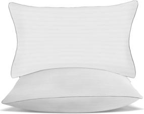 img 4 attached to 👑 Premium Queen Size Cooling Pillows - 2 Pack, Ideal for Side & Back Sleepers, Neck Pain Relief & Breathable Cover