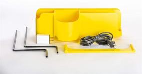 img 3 attached to Night Caddy Deluxe - Yellow Bedside Caddy with USB Charger, Adjustable Design, Cup Holder & Space Saving Storage for Bedrooms, Dorms, Bunk Beds, Sofas - Organize Remotes, Tablets, Laptops & Phones