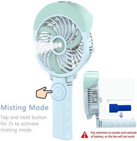img 1 attached to HandFan Portable Misting Fan: Large Water Tank, Rechargeable & Foldable for Travel & Outdoors – Green