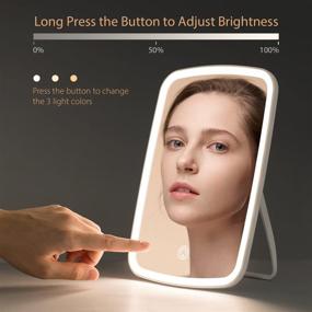 img 3 attached to 💄 Jordan &amp; Judy Makeup Mirror with Light: USB Rechargeable, 3 Color Lighting Modes, Adjustable Brightness, Light-up Vanity Mirror