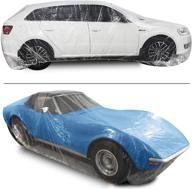 10-pack bestauto clear plastic car cover - disposable covers, 22' x 12' universal waterproof dust-proof full cover - outdoor indoor protection, universal type logo