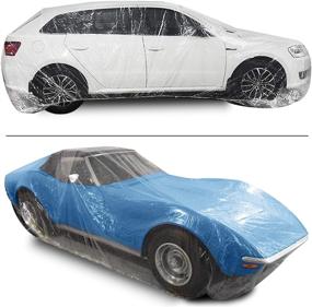 img 4 attached to 10-Pack Bestauto Clear Plastic Car Cover - Disposable Covers, 22' x 12' Universal Waterproof Dust-Proof Full Cover - Outdoor Indoor Protection, Universal Type