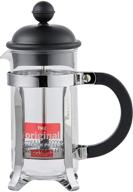 ☕️ bodum caffettiera french press coffee maker: black plastic lid, stainless steel frame, 3-cup capacity [12-ounce] logo