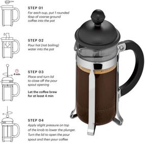 img 1 attached to ☕️ Bodum Caffettiera French Press Coffee Maker: Black Plastic Lid, Stainless Steel Frame, 3-Cup Capacity [12-Ounce]